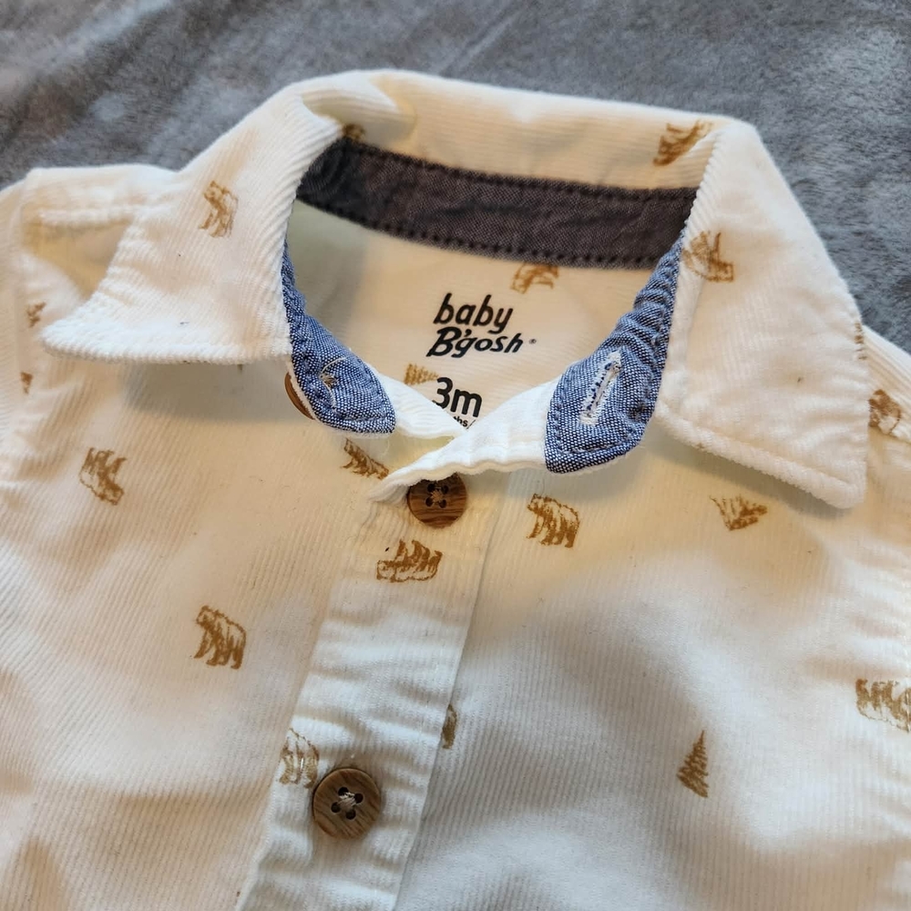 Baby B'gosh White Patterned Onsie 3 Months NWOT